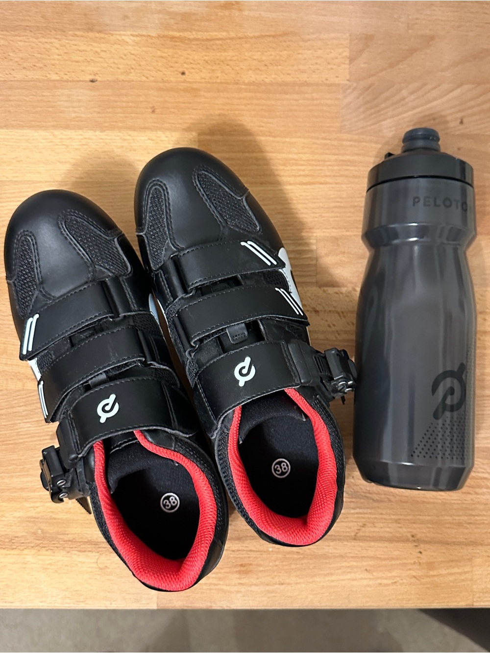 Peloton Cycling Shoes + Water Bottle